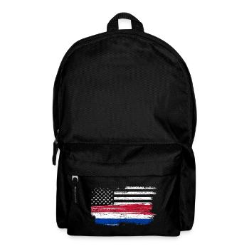 Grunge Flagge Pinselstrich Americana - Rucksack - Schwarz - Vorne
