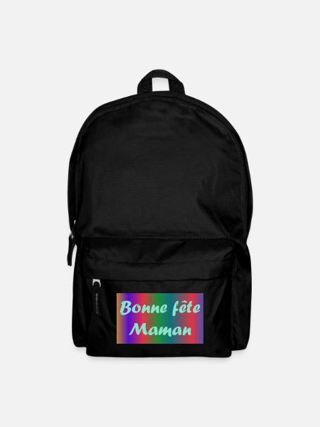 MAMAN. FÊTE DES MÈRES. BONNE FÊTE MAMAN. JE T'AIME - Sac à dos - noir