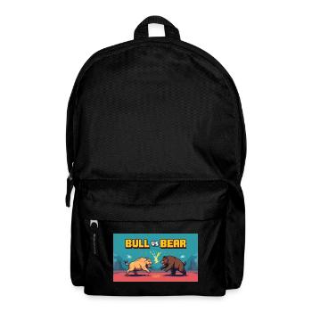 Pixel Art Bull vs Bear Battle - Backpack - black - Front