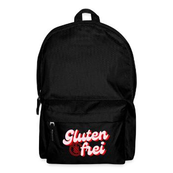 Glutenfrei Schriftzug Retro Logo Pink und Rot - Rucksack - Schwarz - Vorne