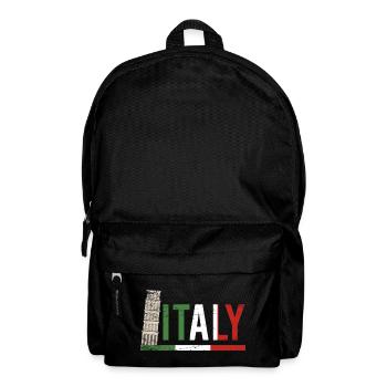 Italien Kolosseum Flagge Porträt - Rucksack - Schwarz - Vorne