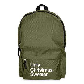 Ugly Christmas Sweater - Backpack - olive green - Front