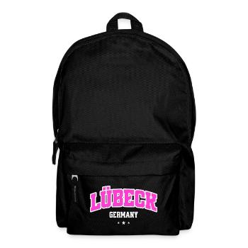 Lübeck Germany Stadt Statement Typo - Rucksack - Schwarz - Vorne