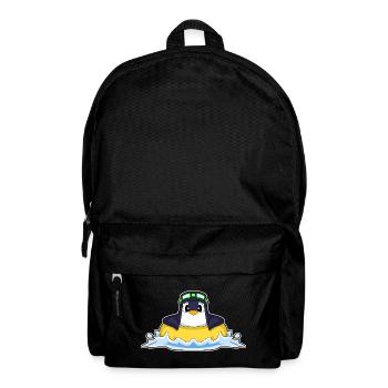 Pinguin Schwimmen Schwimmring Sommer - Rucksack - Schwarz - Vorne