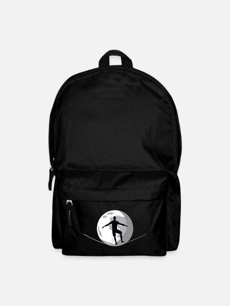 The Zen of Balance: Slacklining by the Moon - Backpack - black
