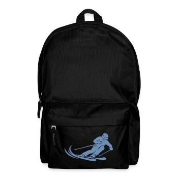 Minimalist Skier Silhouette Skiing - Backpack - black - Front