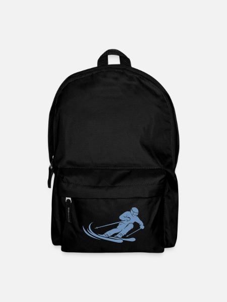 Minimalistische Skifahrer Silhouette Skisport - Rucksack - Schwarz