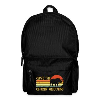 Save the Chubby Unicorns Retro Sunset - Backpack - black - Front