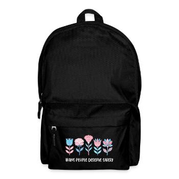 Pride Month LGBTQ - Trans People Deserve Safety - Backpack - black - Front