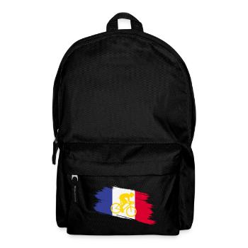 France Flag with Bicycle – Cycling Design - Backpack - black - Front