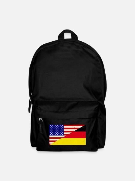 Deutschland und USA Vintage Flagge - Rucksack - Schwarz
