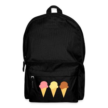 Eis Eiscreme Erdbeereis Vanilleeis Schokoeis - Rucksack - Schwarz - Vorne