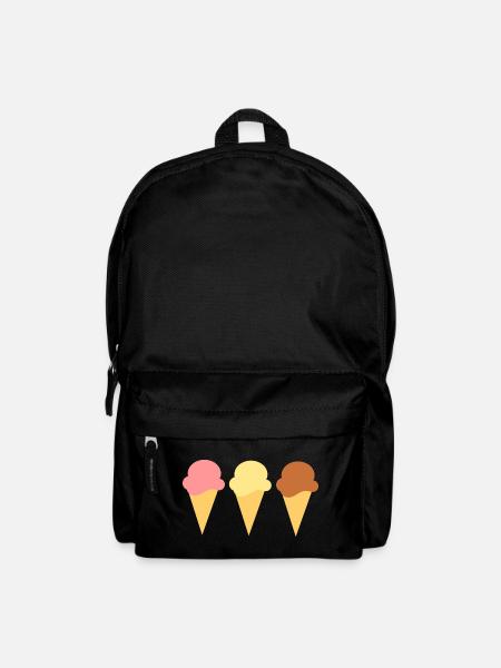 Eis Eiscreme Erdbeereis Vanilleeis Schokoeis - Rucksack - Schwarz