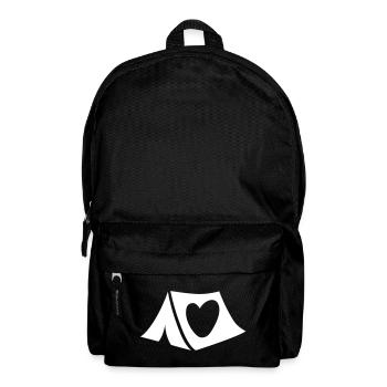 Zelt Herz minimalistisch Camping Camper Outdoor - Rucksack - Schwarz - Vorne