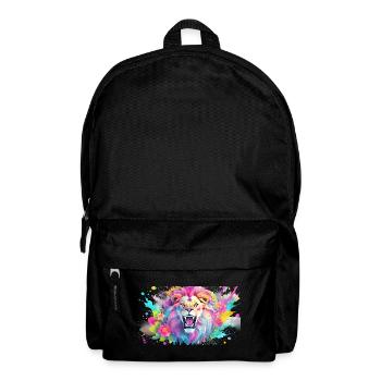 bunter Löwe - Rucksack - Schwarz - Vorne
