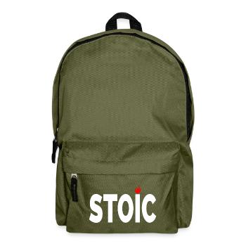 Stoic being stoic typographic artwork - Backpack - olive green - Front