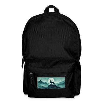 Wolf heult den Mond an - Rucksack - Schwarz - Vorne