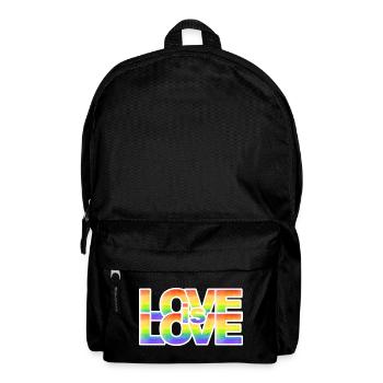 Regenbogen Liebe Schriftzug - Rucksack - Schwarz - Vorne