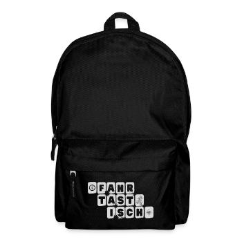 fahrtastisch - fantastisch, Wortspiel, Radsport - Rucksack - Schwarz - Vorne