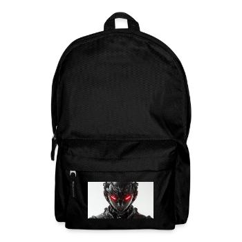 Futuristic robot with red glowing eyes - Backpack - black - Front