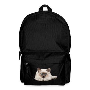 Chat aux yeux bleus au repos - Sac à dos - noir - Devant