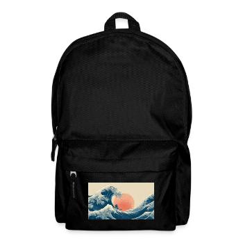Surfing Wave at Sunset - Backpack - black - Front