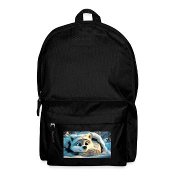 Flauschiger Polarfuchs im Schnee - Rucksack - Schwarz - Vorne
