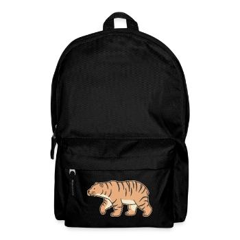 Tiger Stripe Bear Illustrated Retro Colorful - Rucksack - Schwarz - Vorne