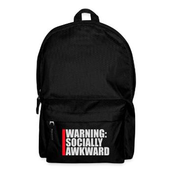 Warning Socially Awkward Funny Social Clumsy - Backpack - black - Front