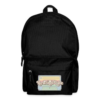 Rewind Life Retro Kassette - Rucksack - Schwarz - Vorne