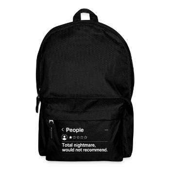 Total Nightmare Humor Review | Funny Design Review - Backpack - black - Front