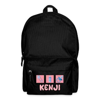 Motif Kenji Bébé : Sucette à biberon - Sac à dos - noir - Devant