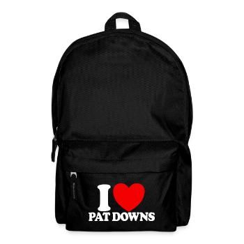Ich liebe Pat Downs Rotes Herz Lustiger Flughafen - Rucksack - Schwarz - Vorne