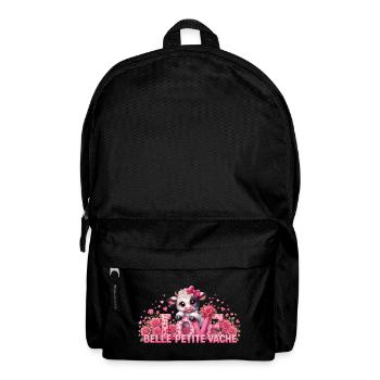Vache Kawaii Amour et Roses - Sac à dos - noir - Devant