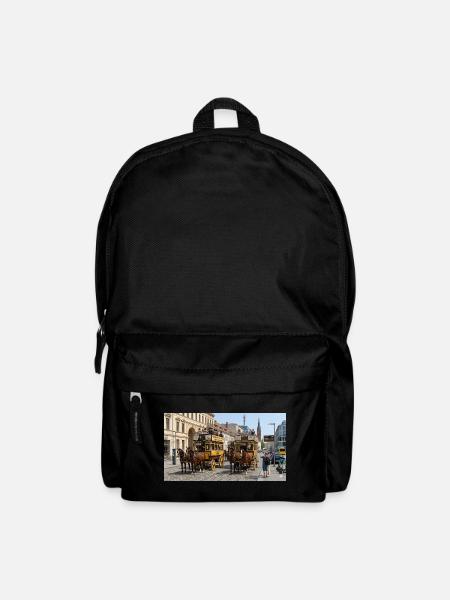Historische Pferdeomnibusse in Berlin Spandau - Rucksack - Schwarz
