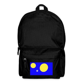Blaues Geometrie-Tripel: Kreise - Rucksack - Schwarz - Vorne