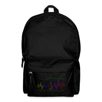 Bunte Klangwellen mit Notenschlüssel - Rucksack - Schwarz - Vorne