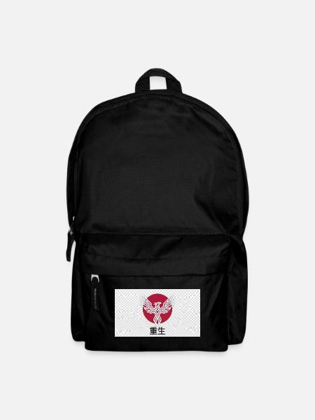 Japanischer Phönix & Kanji-Ästhetik - Rucksack - Schwarz