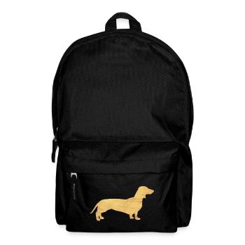 Teckel or maître maîtresse chien chien fan de chien animal - Sac à dos - noir - Devant