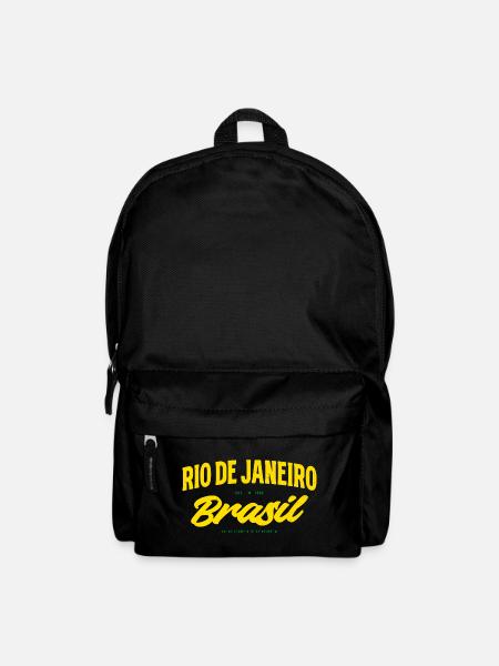 Rio de Janeiro Brésil Lettrage jaune - Sac à dos - noir