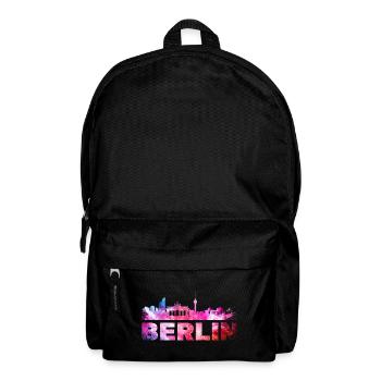 Berlin Germany City Skyline Font Splash - Backpack - black - Front