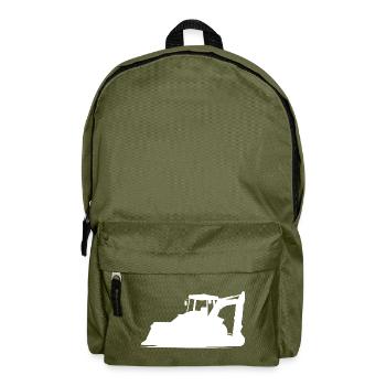 Baggerfahrer und Baugeräteführer Silhouette – - Rucksack - Olivgrün - Vorne
