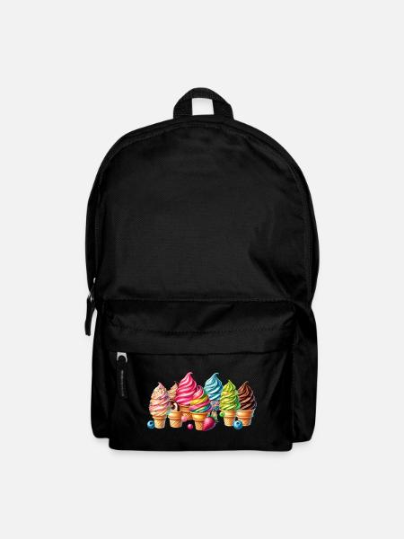 Einen süßen Touch mit diesen bunten Eis-Motiven - Rucksack - Schwarz