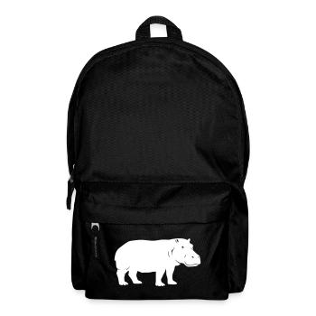 Flusspferd Silhouette Afrika Vektor - Rucksack - Schwarz - Vorne