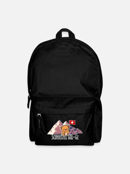 Schweizer Berge äh Bär-ge! putziger Schweizer Bär - Rucksack - Schwarz