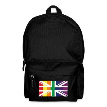 Rainbow Union Jack Pride - UK Flag LGBTQ+ Design - Backpack - black - Front