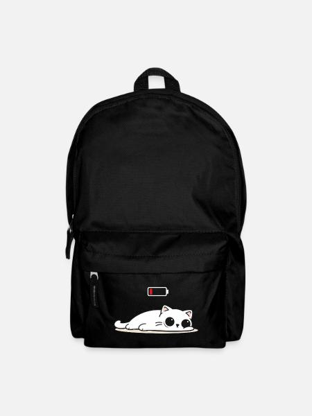 Battery Low – Cute Cat im Social Battery Modus - Rucksack - Schwarz