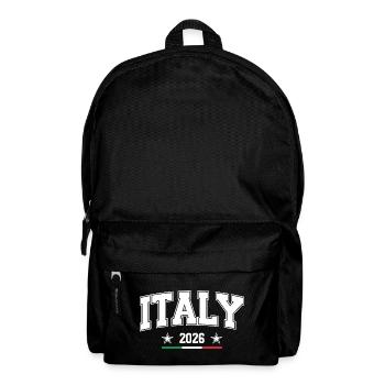 Italien 2026 in imposanten Buchstaben und Flagge - Rucksack - Schwarz - Vorne