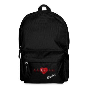 Turkey Heart with Star Crescent Pulse - Backpack - black - Front