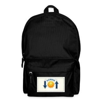 Minimalistische Balance: Sonne & Pfeile - Rucksack - Schwarz - Vorne